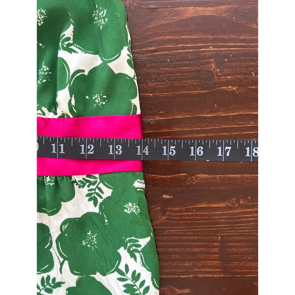 Donna Morgan Babydoll Maxi Dress 6 Green Floral Designer Summer Luxury Resort - Picture 11 of 13